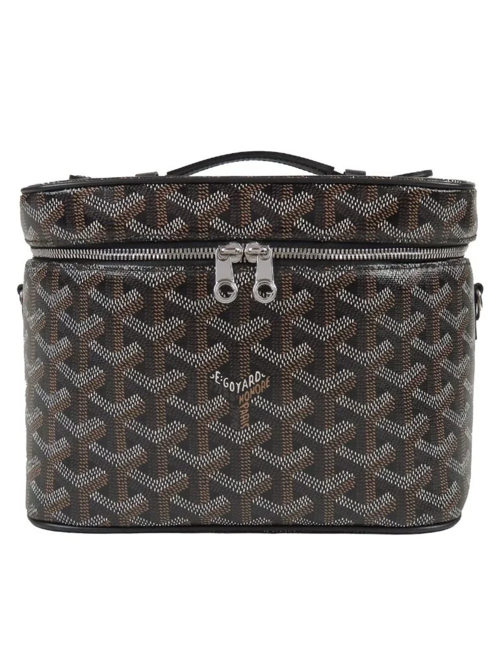 Goyard Souple Muse PM Noir Black Leather Vanity Bag Handbag